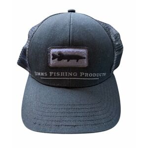 Simms Musky Icon Trucker Hat Woodland Camo Storm